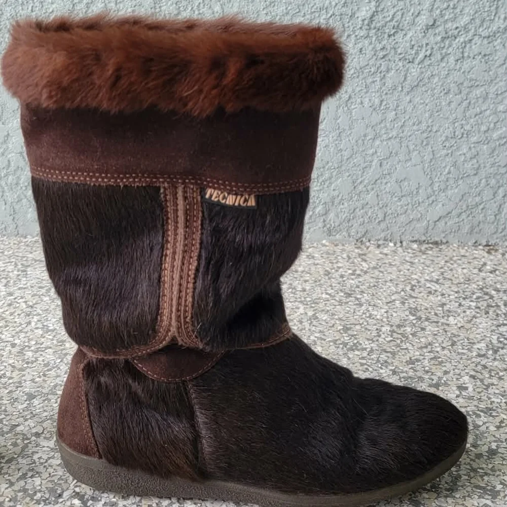 Tecnica Italy Genuine Fur Shearling Lined Winter Boots  EU 40 Après Ski Cozy